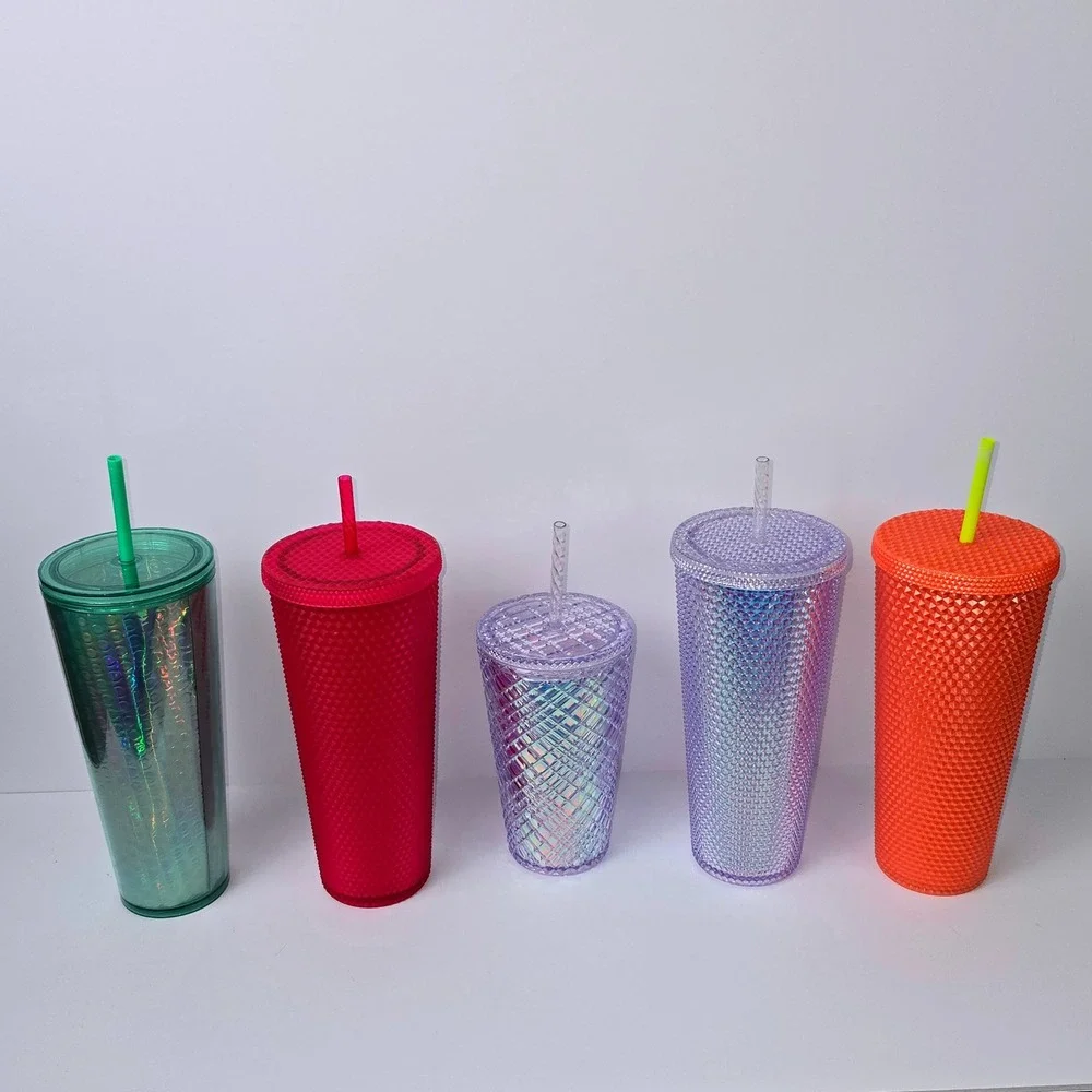 Starbucks Tumblers Reusable Cups Diamond Studded Venti Cold Cups With Straws Lot
